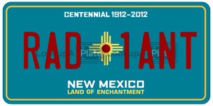 RAD1ANT license plate in New Mexico