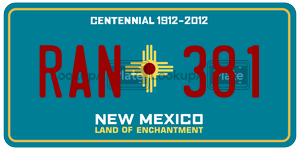 RAN381  license plate in NM
