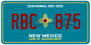 RBC875  license plate in NM