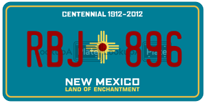 RBJ896  license plate in NM