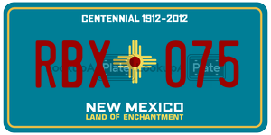 RBX075 license plate in New Mexico