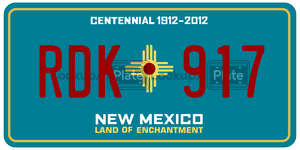 RDK917  license plate in NM