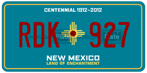 RDK927  license plate in NM