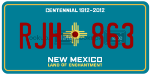 RJH863  license plate in NM