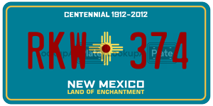 RKW374  license plate in NM