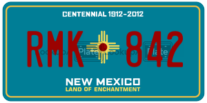 RMK842 license plate in New Mexico