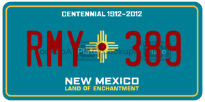 RMY389  license plate in NM