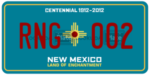 RNG002  license plate in NM