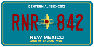 RNR842 license plate in New Mexico