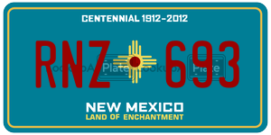 RNZ693  license plate in NM
