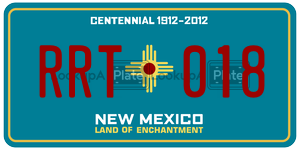 RRT018  license plate in NM