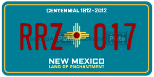 RRZ017  license plate in NM
