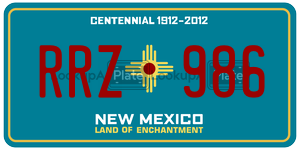 RRZ986  license plate in NM