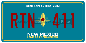 RTN411  license plate in NM