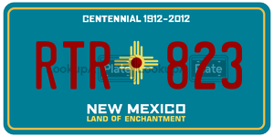 RTR823 license plate in New Mexico