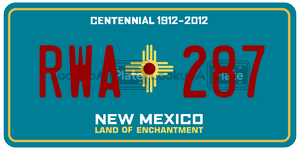 RWA287  license plate in NM