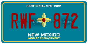 RWF872  license plate in NM