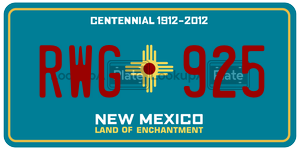 RWG925  license plate in NM