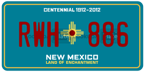 RWH886 license plate in New Mexico