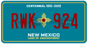 RWK924 license plate in New Mexico