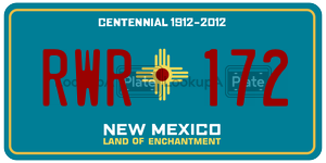 RWR172 license plate in New Mexico