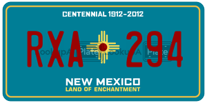 RXA294 license plate in New Mexico