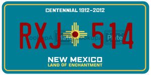 RXJ514  license plate in NM