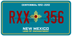 RXX356 license plate in New Mexico