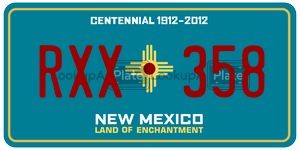 RXX358 license plate in New Mexico