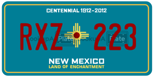 RXZ223 license plate in New Mexico