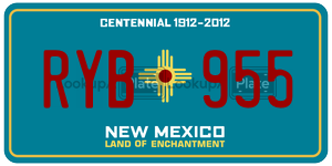 RYB955  license plate in NM