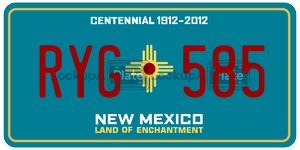 RYG585  license plate in NM