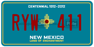 RYW411  license plate in NM
