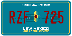 RZF725  license plate in NM
