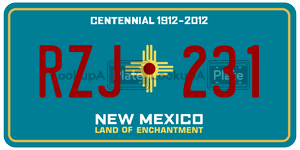 RZJ231 license plate in New Mexico