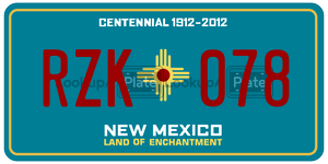 RZK078  license plate in NM
