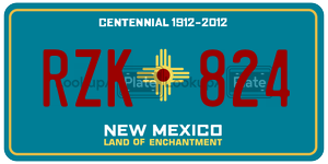 RZK824  license plate in NM