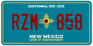RZM858 license plate in New Mexico