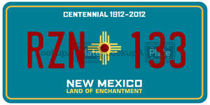 RZN133  license plate in NM