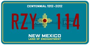RZY114  license plate in NM