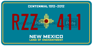 RZZ411  license plate in NM