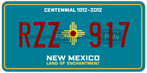 RZZ917  license plate in NM