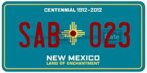 SAB023 license plate in New Mexico