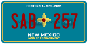 SAB257  license plate in NM