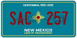 SAC257  license plate in NM