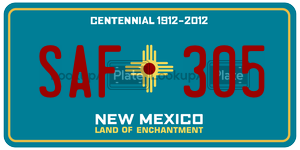 SAF305 license plate in New Mexico