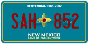 SAH852  license plate in NM
