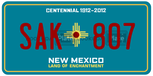 SAK807  license plate in NM