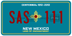 SAS111 license plate in New Mexico