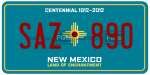 SAZ890 license plate in New Mexico